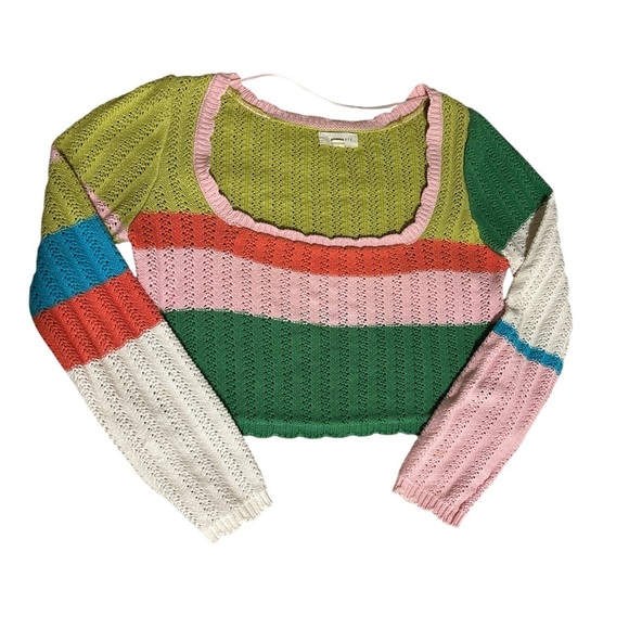 La Hearts Colorful Striped Crop Top - Picture 8 of 11